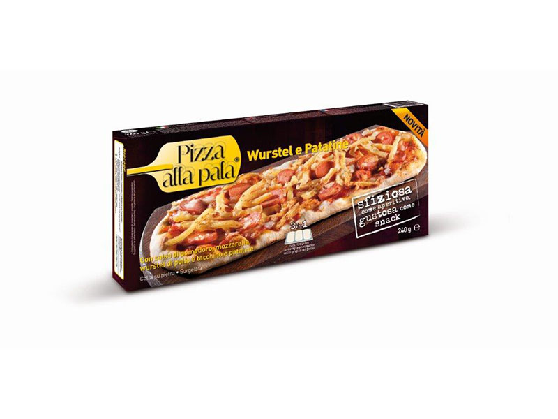 Pravougaona pica kobasica i pomfrit 240g