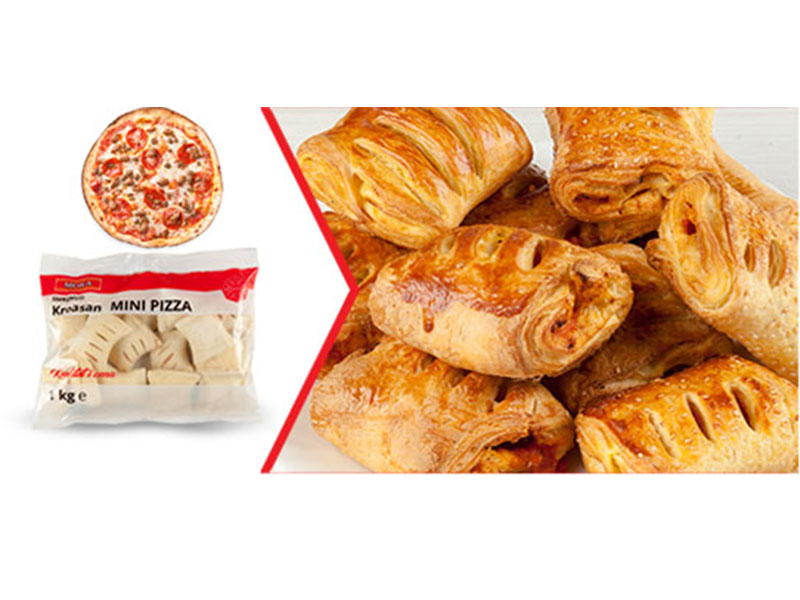 Frozen mini-pizza croissant
