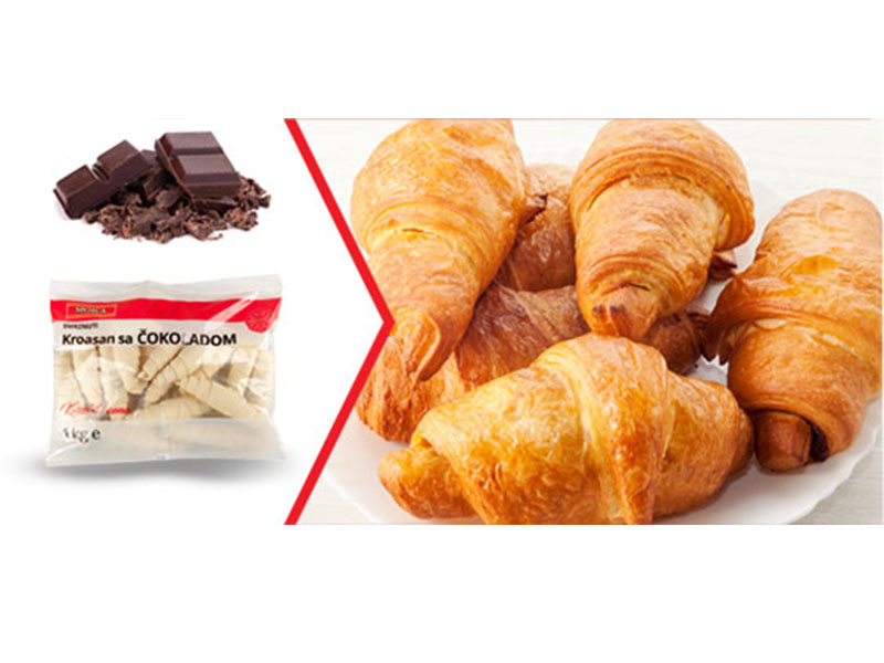 Frozen chocolate croissant