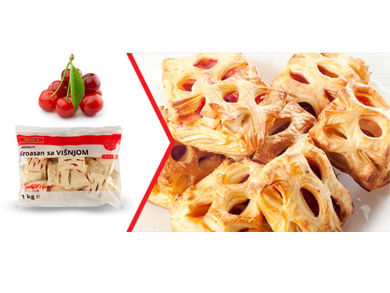 Frozen cherry croissant